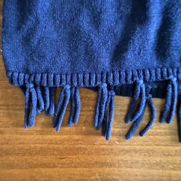 Lilly Pulitzer Navy Fringe Sweater Girls' XL (12/14) - Picture 8 of 10